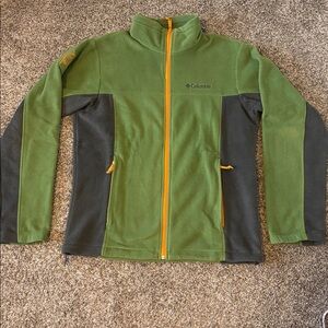 Columbia Men's Fast Trek II Full Zip Fleece Jacket Green Charcoal Size M